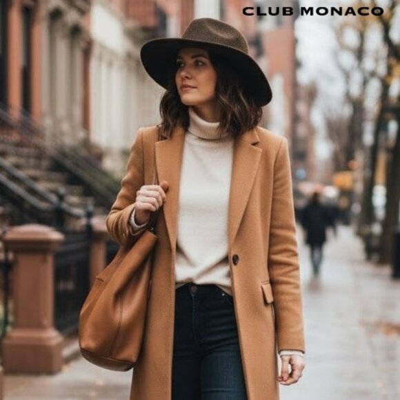 Club Monaco Accessories - Club Monaco Women’s 100% Wool Brown Fedora Hat Made in Italy Size: S/M